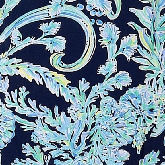 Lilly Pulitzer Madia Tunic Dress High Tide Navy Scuba Doo White Green Size XXS - Picture 8 of 17